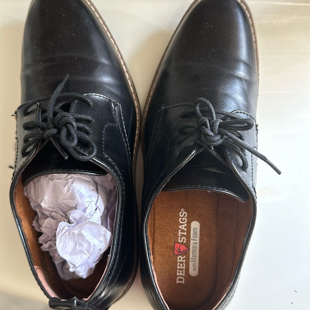 Black dress shoes for boys size 5, worn once for church